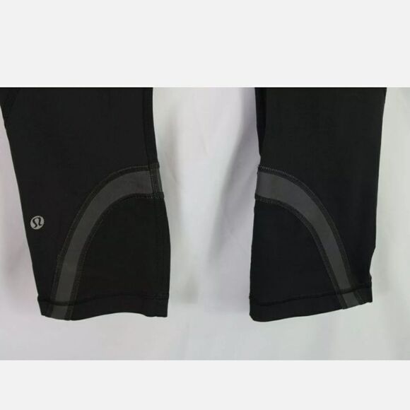 Lululemon Run Inspire Crop II BLACK GRAY WOMEN'S SIZE 6 CAN NOT FIND SIZE TAG - Picture 4 of 7